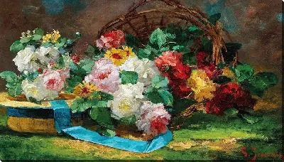 Натюрморт с розами и шляпой