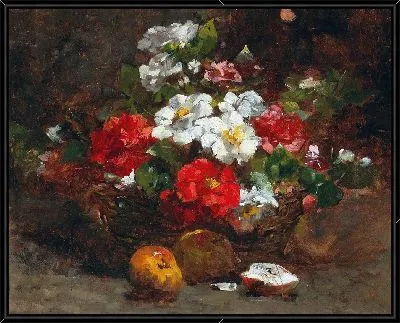 Корзина, полные цветы