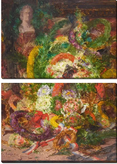 Картина Цветы и венки погребальной палаты (1885 г.)