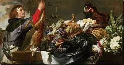 Картина Натюрморт с охотником (ок. 1615 г.)