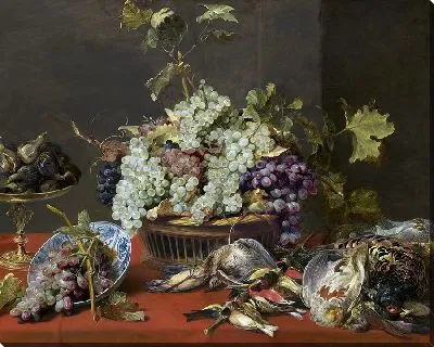 Картина Натюрморт с виноградом и дичью (ок. 1630)