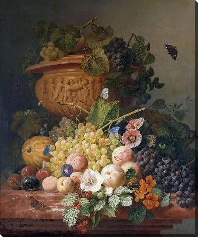 Натюрморт с цветами и фруктами (1824)