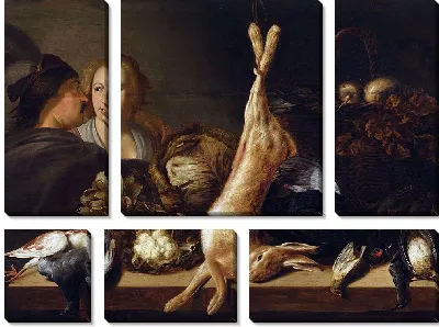 Стенд с овощами и зайцем (1640)