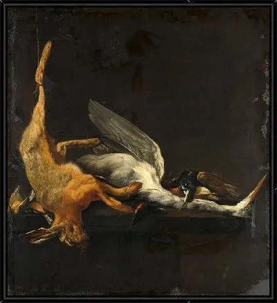 Натюрморт с зайцем, цаплей и другими птицами (1630 – 1652)