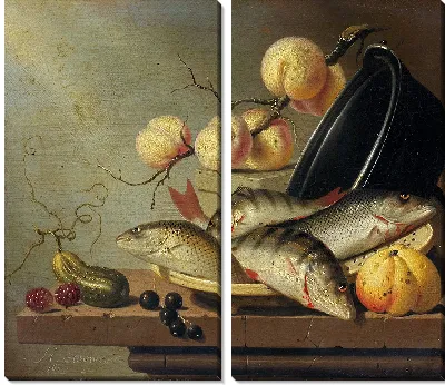 Картина Натюрморт с рыбой и фруктами (1652)