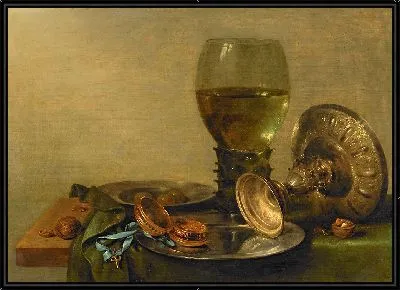 Картина Натюрморт с серебряной таццей (1630)