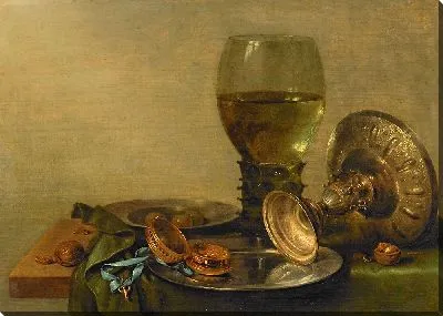 Картина Натюрморт с серебряной таццей (1630)