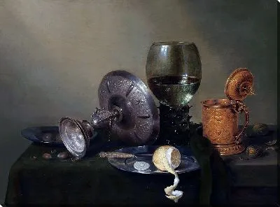 Картина Натюрморт с позолоченной пивной кружкой (1634)