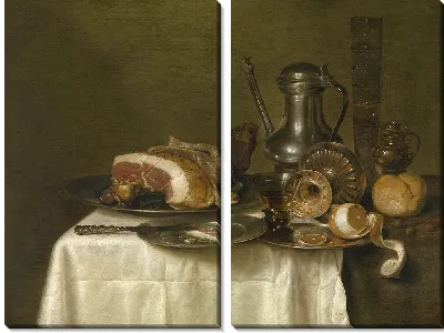 Натюрморт с ветчиной и хлебом (1649)