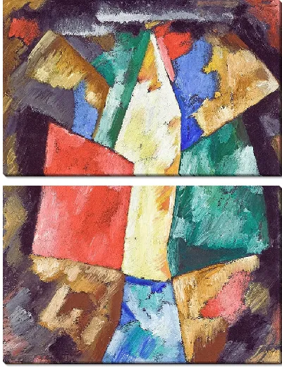 Картина Абстракция, синий, желтый и зеленый (около 1913 г.)