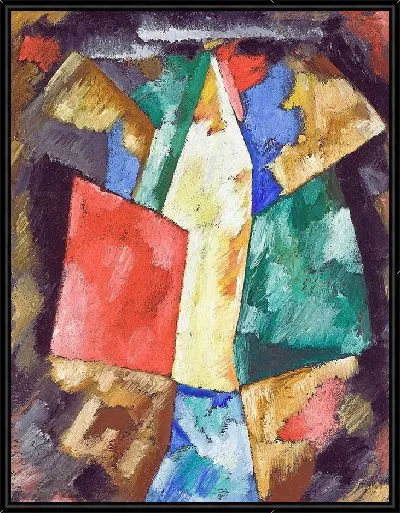 Картина Абстракция, синий, желтый и зеленый (около 1913 г.)