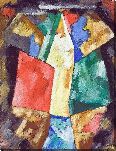 Картина Абстракция, синий, желтый и зеленый (около 1913 г.)