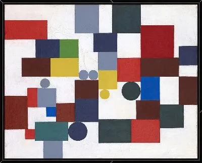 Композиция с равными четырехугольниками, прямоугольниками и кругами (1939)