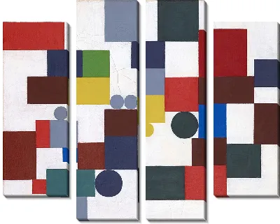 Композиция с равными четырехугольниками, прямоугольниками и кругами (1939)