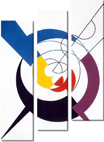 Картина Динамическое построение, проникновение спиралей и диагоналей (1942)