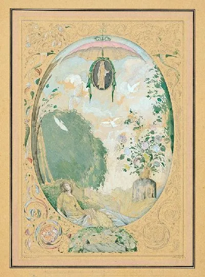 Картина Фэнтези и цветочный дизайн для фронтисписа (1927)