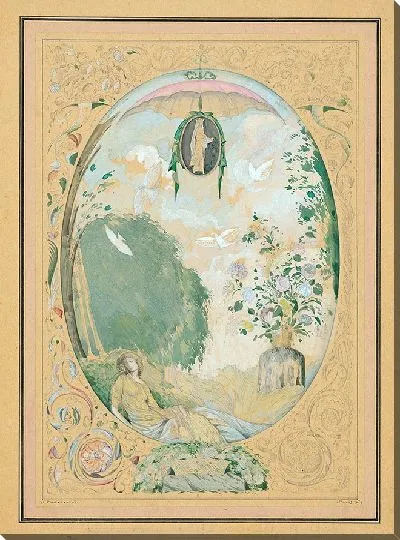 Картина Фэнтези и цветочный дизайн для фронтисписа (1927)