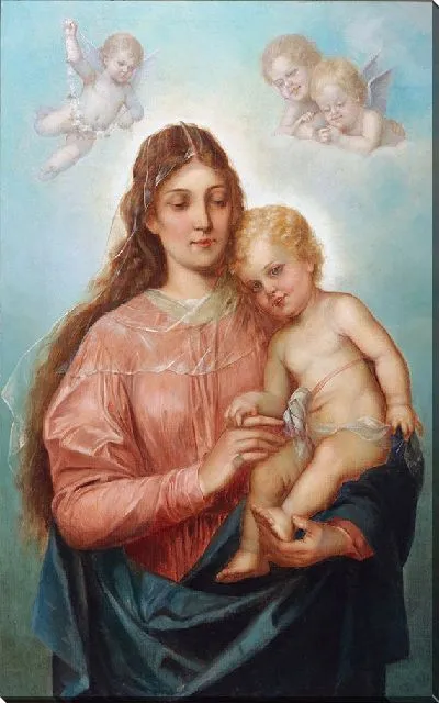 Картина Мадонна с младенцем Христом и путти