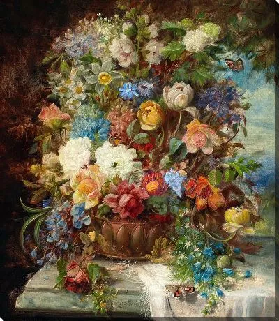 Картина Летние цветы на карнизе