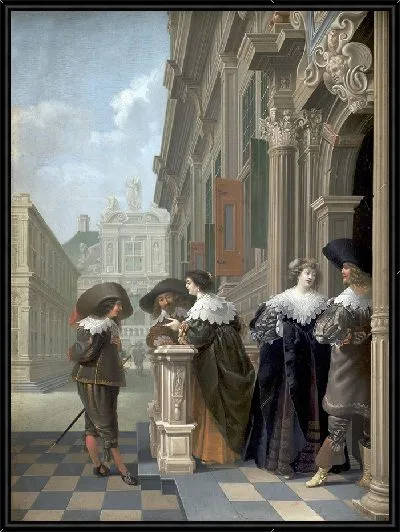 Картина Разговор у дворца (1636)