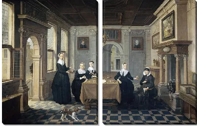 Картина Пять дам в интерьере (ок. 1630 - ок. 1652)