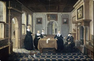 Картина Пять дам в интерьере (ок. 1630 - ок. 1652)