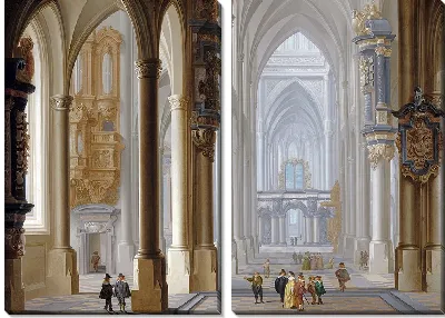 Картина Интерьер готической церкви (1641 г.)