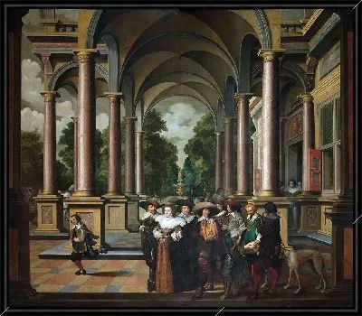 Галерея дворца с орнаментальной архитектурой и колоннами (1630 - 1632)