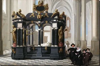 Семья у могилы принца Вильгельма I в Новой церкви, Делфт (1645 г.)