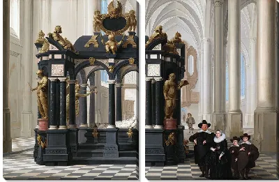 Семья у могилы принца Вильгельма I в Новой церкви, Делфт (1645 г.)