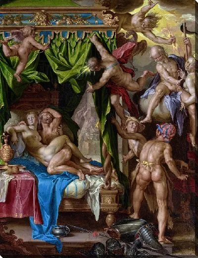 Картина Марс и Венера, застигнутые врасплох Вулканом (1604–1608).