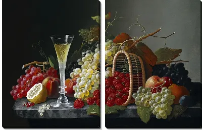 Натюрморт с фруктами и шампанским