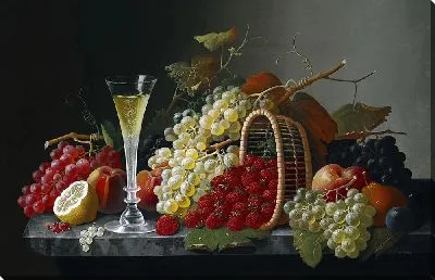 Картина Натюрморт с фруктами и шампанским