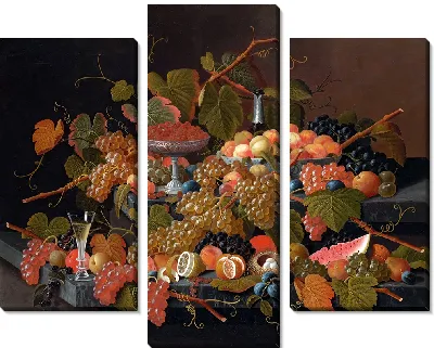 Натюрморт с фруктами и шампанским (около 1865 г.)