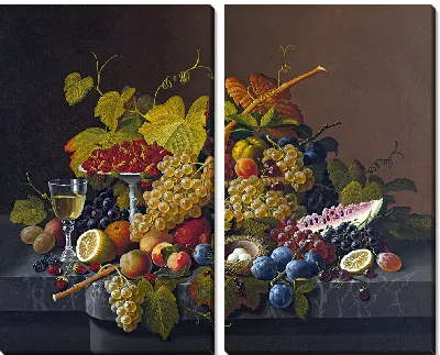 Натюрморт с фруктами и птичьим гнездом (2)