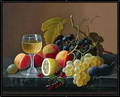 Натюрморт с фруктами и лимоном