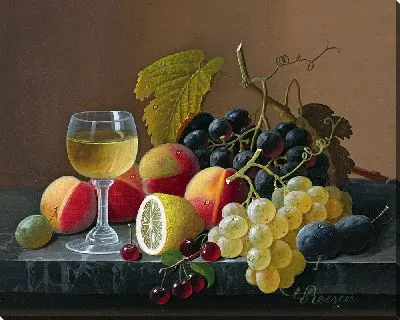 Картина Натюрморт с фруктами и лимоном