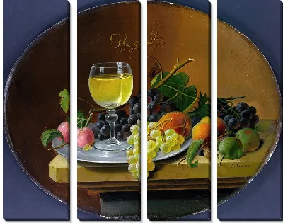 Натюрморт с фруктами и бокалом вина (1865–70).