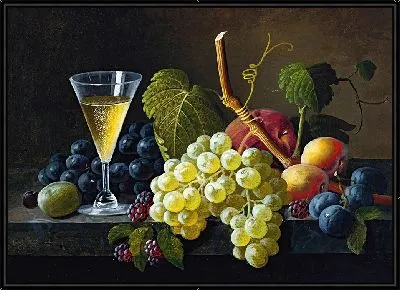 Натюрморт с бокалом шампанского