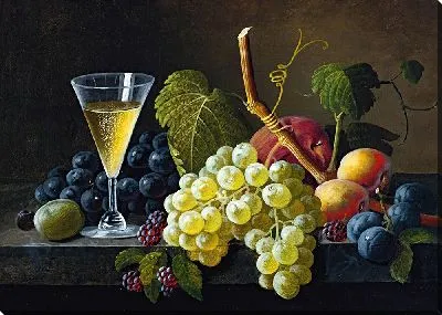 Натюрморт с бокалом шампанского