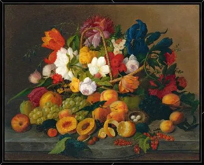 Картина Фрукты и цветы (1849)