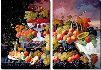 Картина Фруктовый натюрморт на фоне пейзажа (около 1862-1872 гг.)