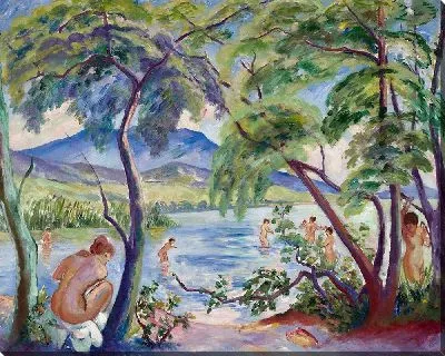Картина Paysage aux baigneuses, Коломбье (1917)