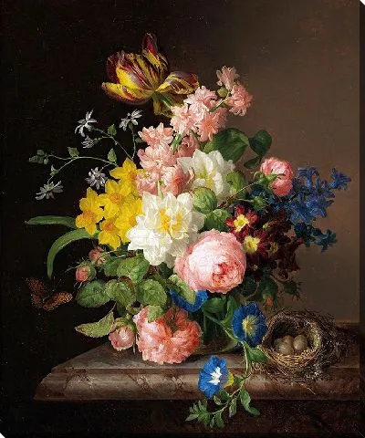 Картина Блюменштраус мит Фогельнест и Шметтерлинг (1843 г.)