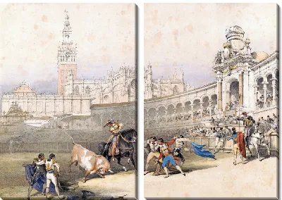 Картина Бой быков, Севилья (1860-1870)