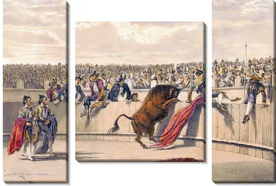 Картина Бык, перепрыгивающий через барьеры (1860-1870)