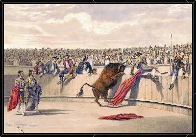 Картина Бык, перепрыгивающий через барьеры (1860-1870)