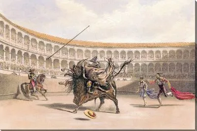 Бык, подбрасывающий пикадора и лошадь (1860-1870)