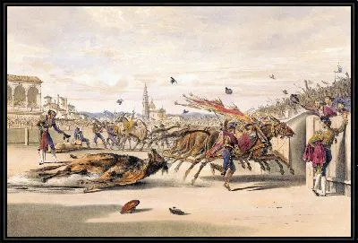 Картина Мулы тянут быка (1860-1870)