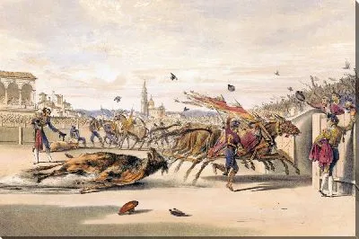 Мулы тянут быка (1860-1870)